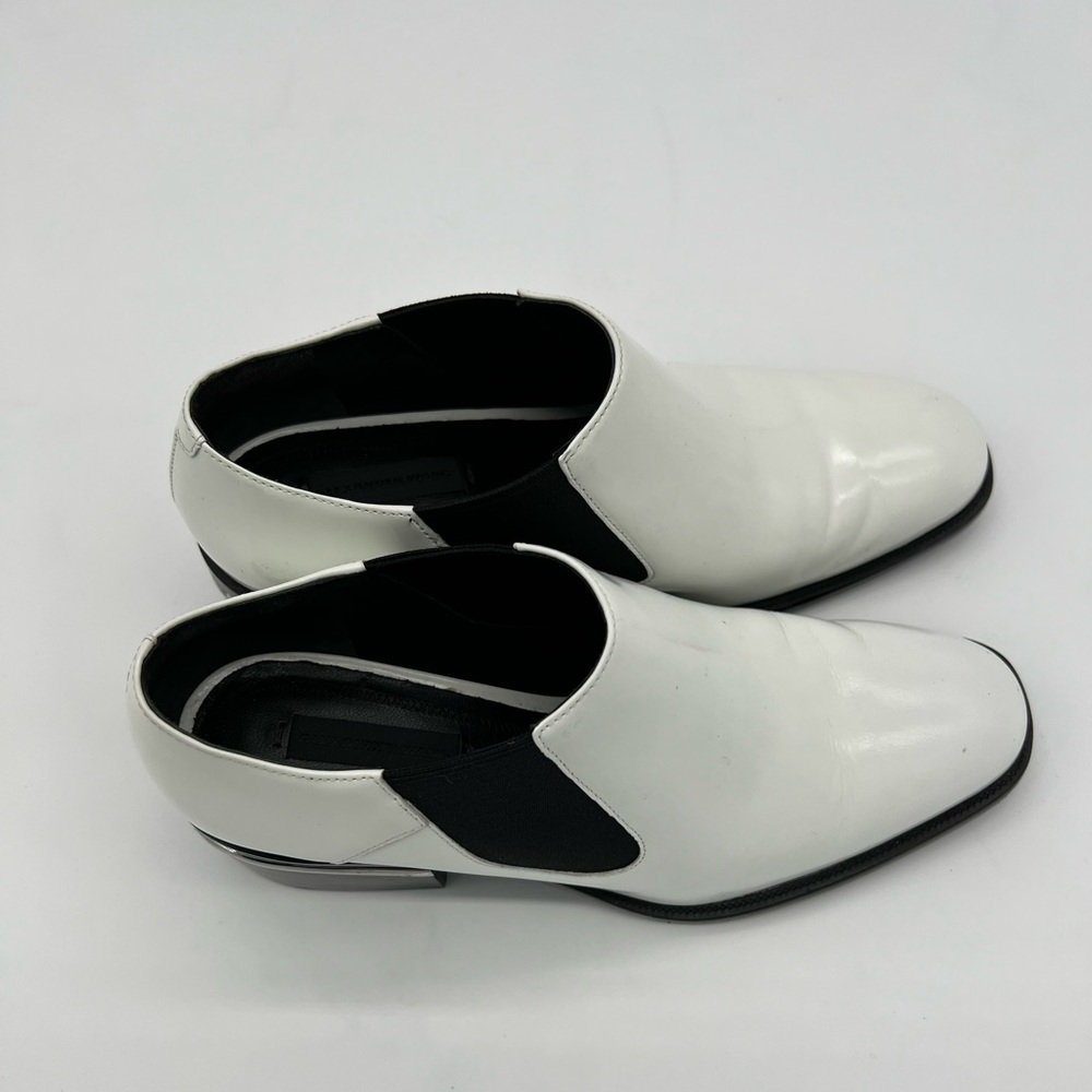 Alexander Wang Kori White Chelsea Leather Cutout Heel Chelsea Ankle Boots Size 6 - Picture 12 of 16